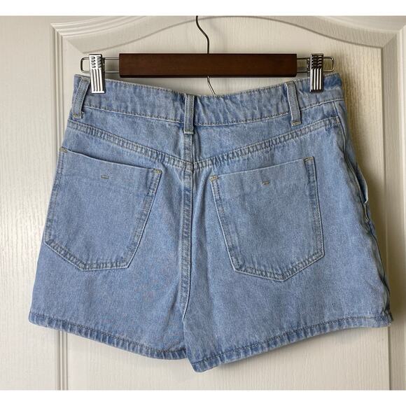 FLVSUN Women's Denim High Waisted Solid Button Up Asymmetrical Skort Size 4 - Picture 6 of 12